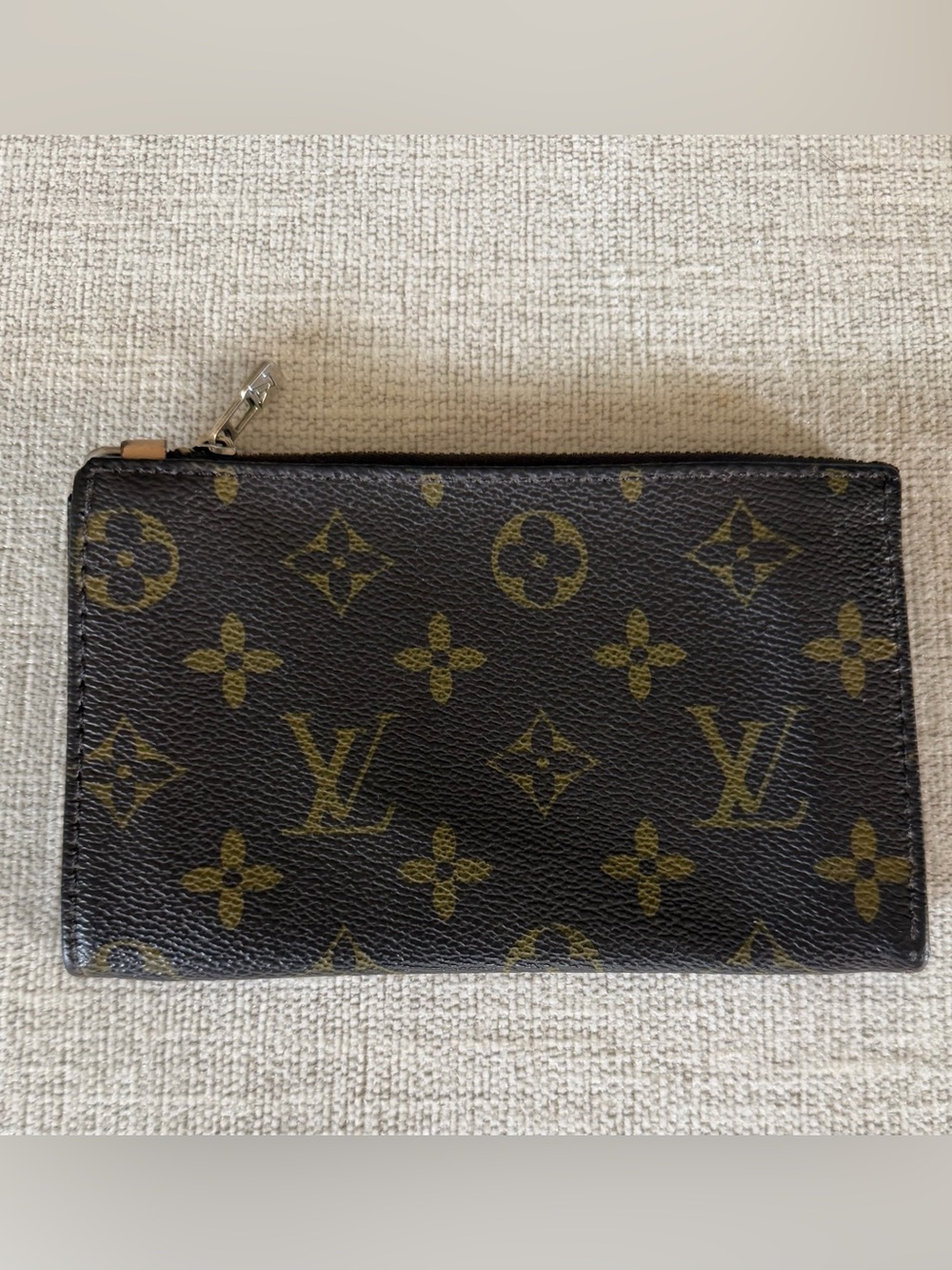 Louis Vuitton Monogram Brown and Tan Zip Pouch Wallet